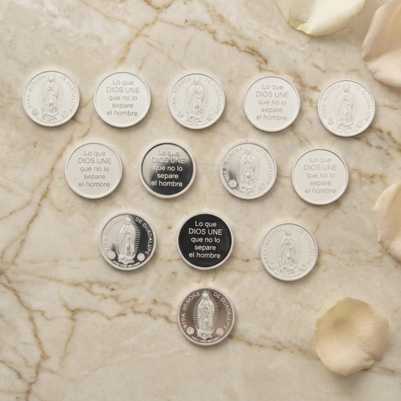 Arras de Boda 15mm Virgen de Guadalupe, Plata Fina