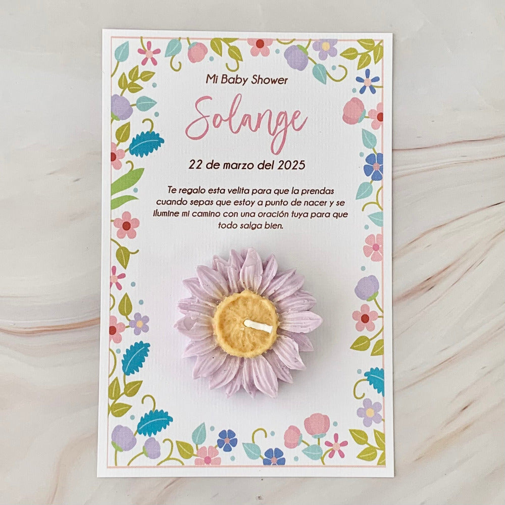 Recuerdo de Baby Shower, vela Un buen deseo Niña