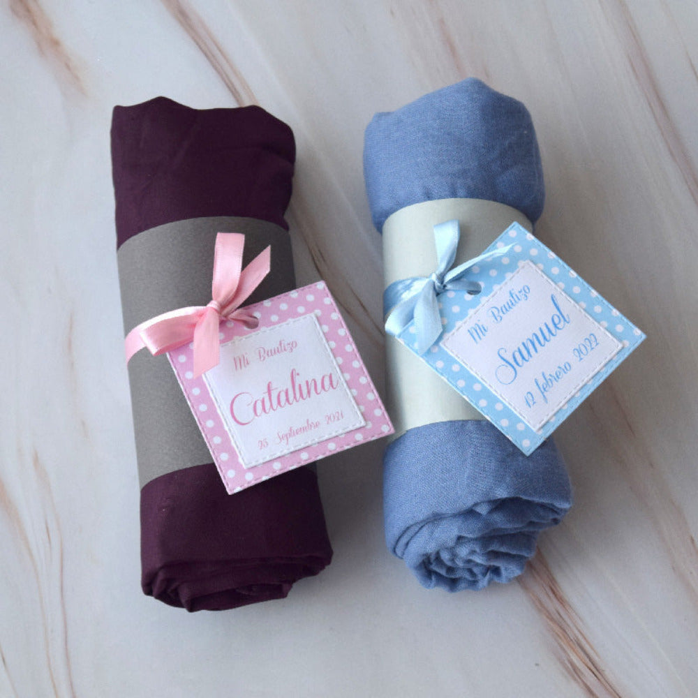 Pashmina personalizada para Bautizo o Baby Shower
