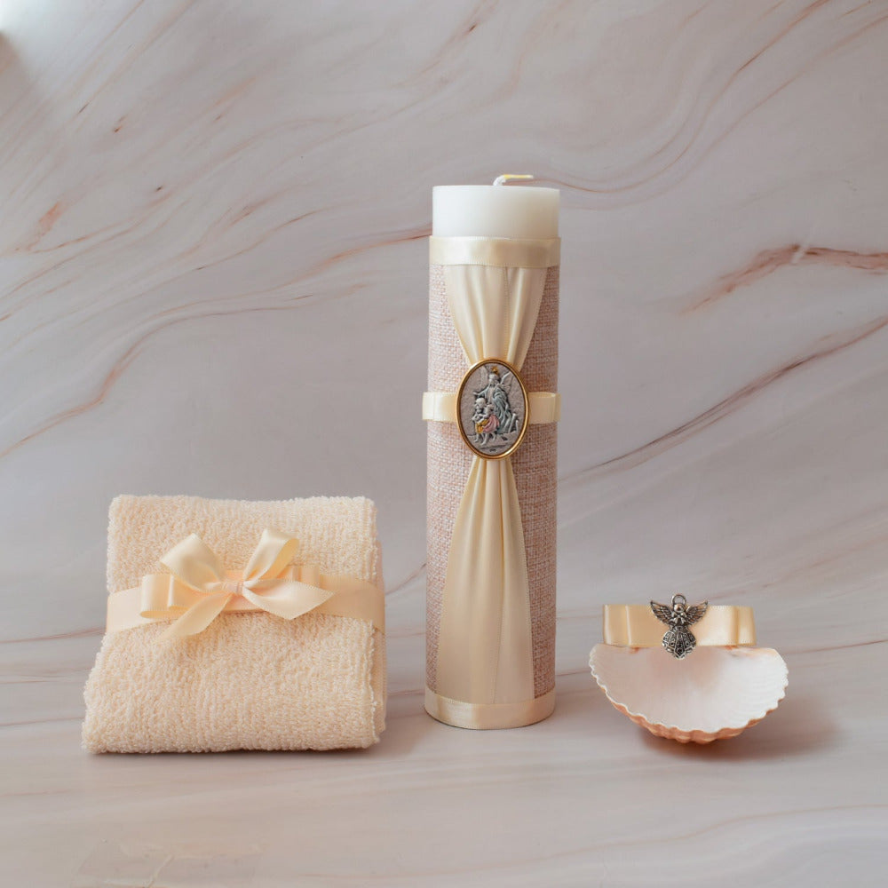Kit de Bautizo con Placa Italiana Mi Ángel de la Guarda