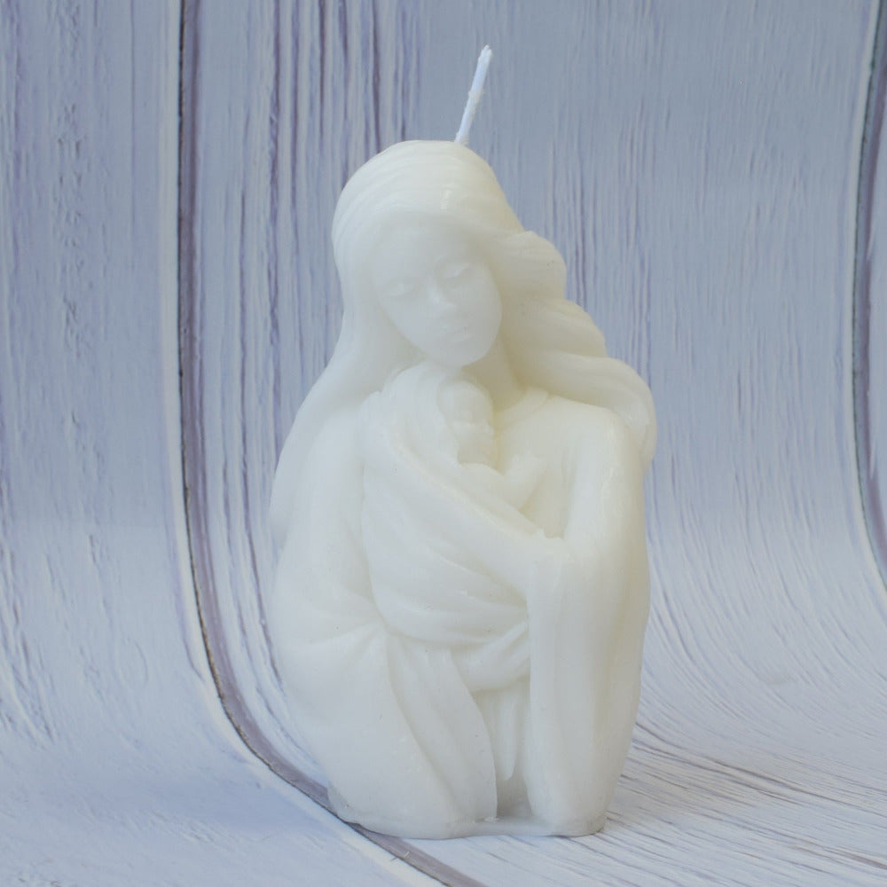 Vela de Bautizo para niño de la Virgen María