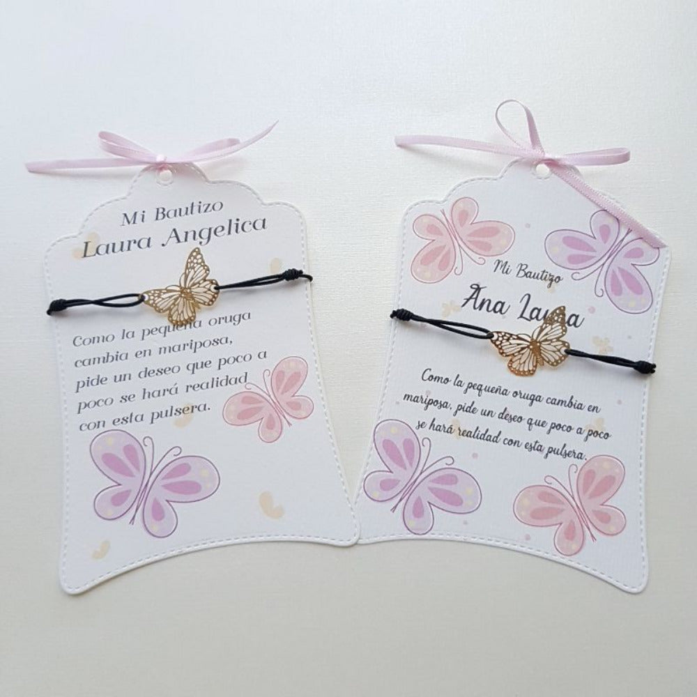 Pulsera mariposa pide un deseo para Bautizo
