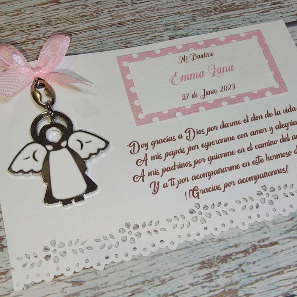 Llavero de Angelita recuerdo para Bautizo Niña