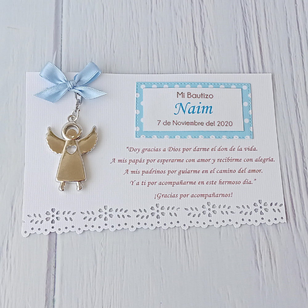 Llavero Angelito Recuerdo para Bautizo Niño