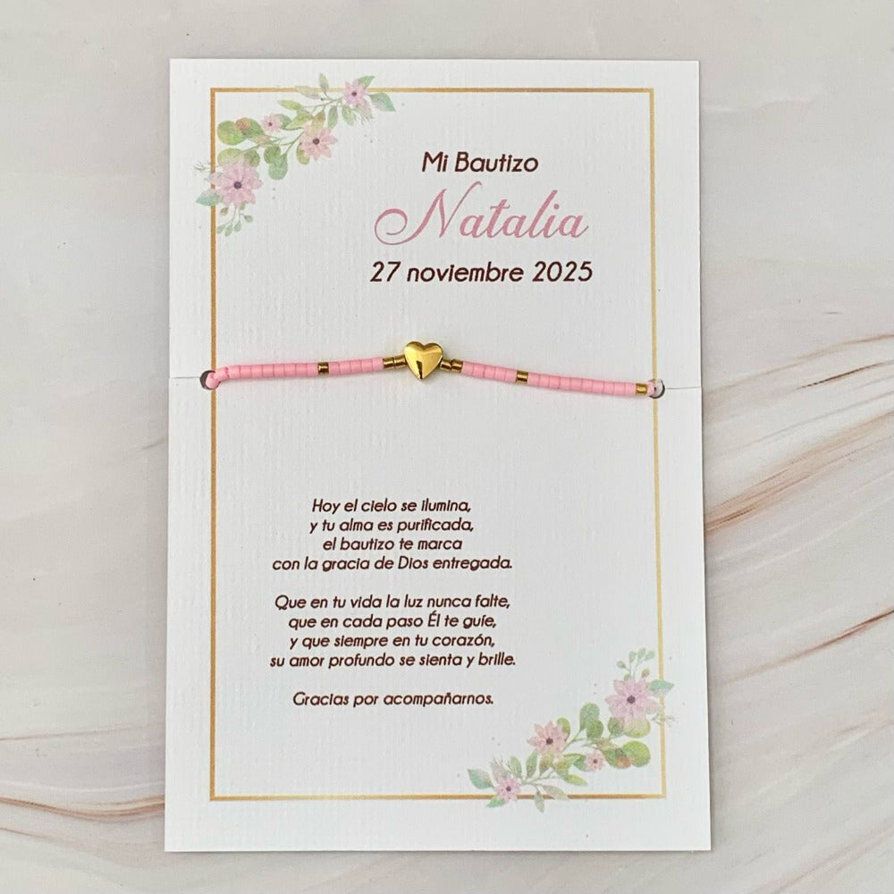 Recuerdo de Bautizo, Pulsera Bonito Corazón