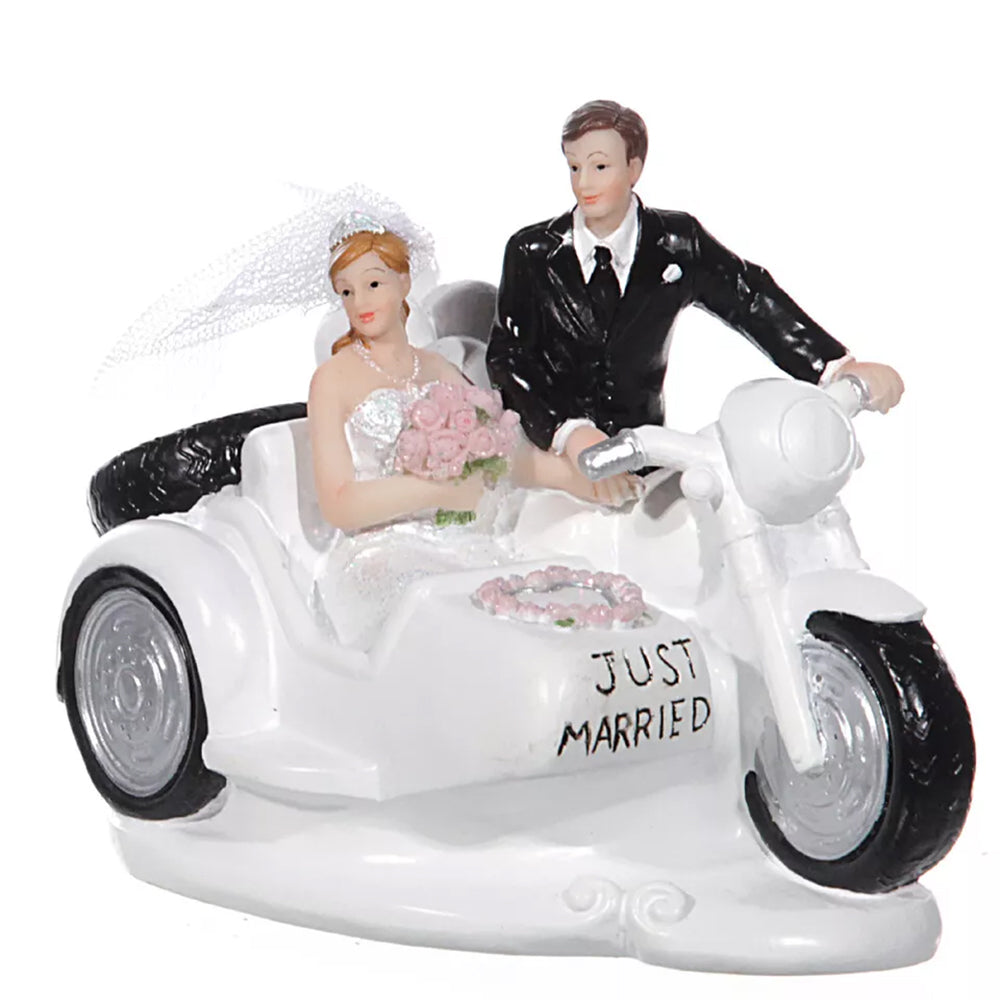Muñecos de Pastel Novios en Motocicleta
