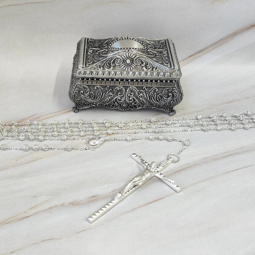 Lazo de Boda cristal; Bella Luz, Cruz Italiana, con Cofre Gaia