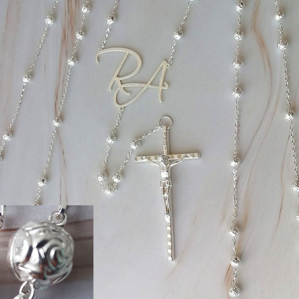 Lazo Rose Silver personalizado con iniciales