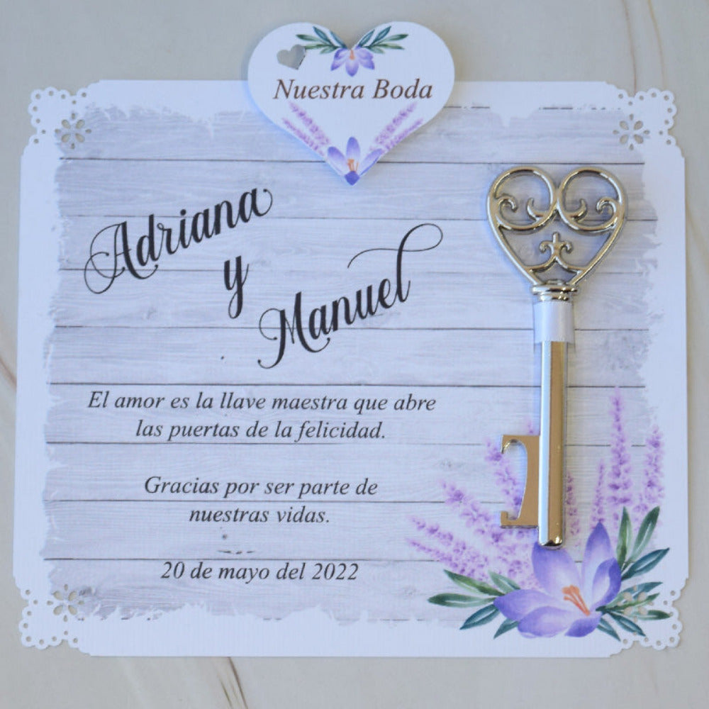 Llaveros para Boda Personalizado, Llave de Mi Corazón