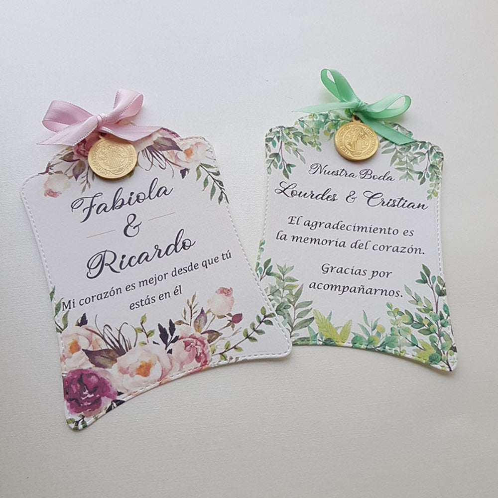 Recuerdo de Boda medalla de San Benito