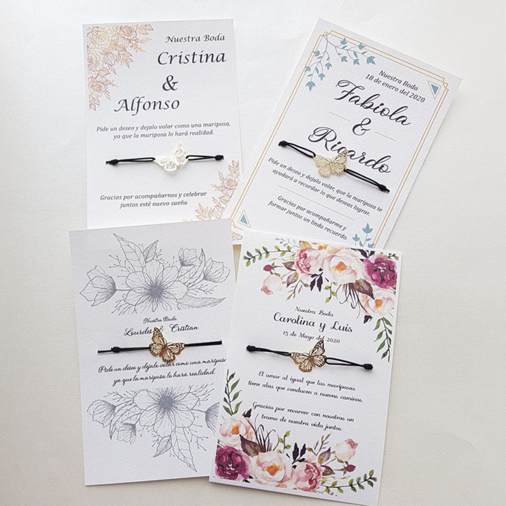 Pulsera Mariposa mágica pide un deseo, para boda