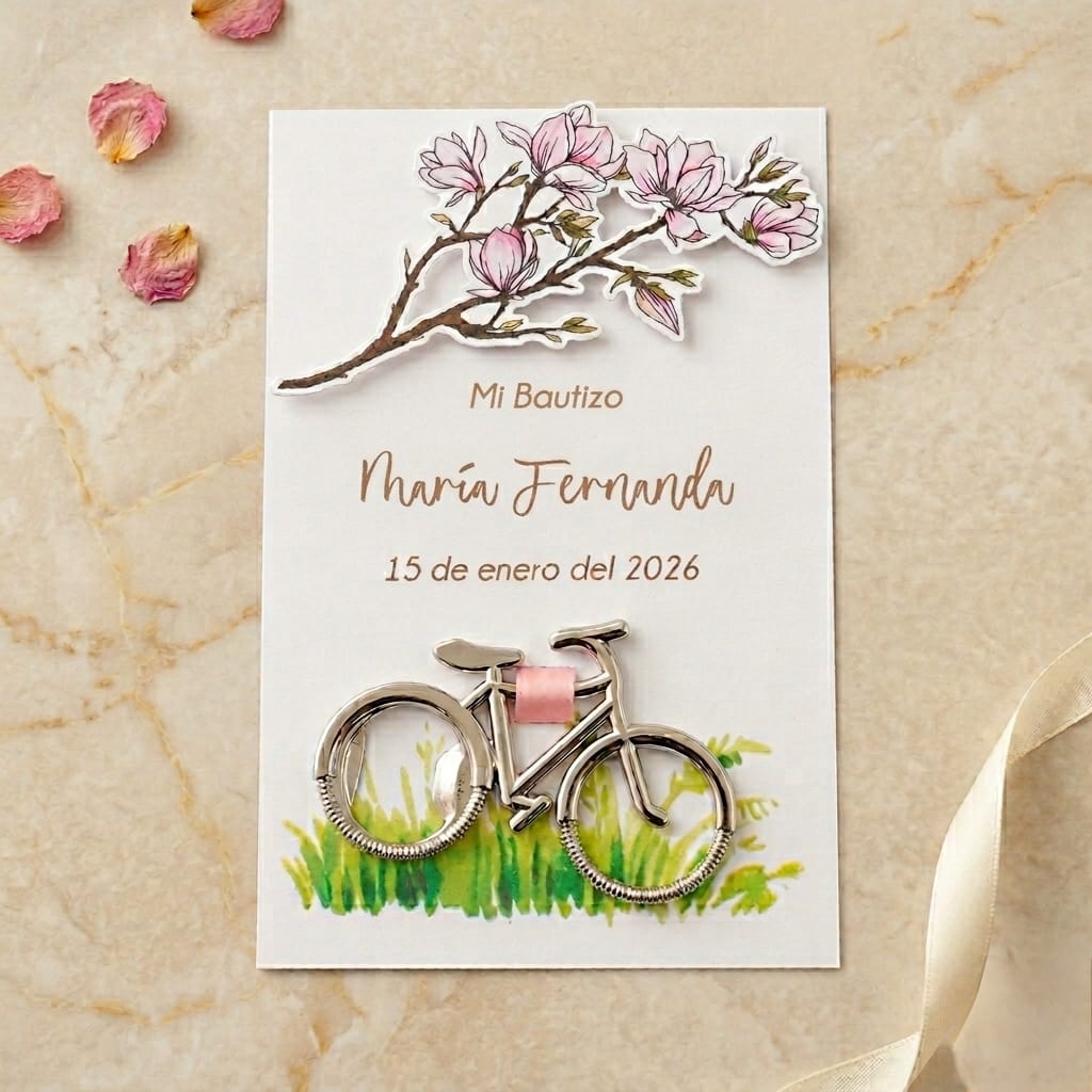 Bolo con destapador de bicicleta para niña.