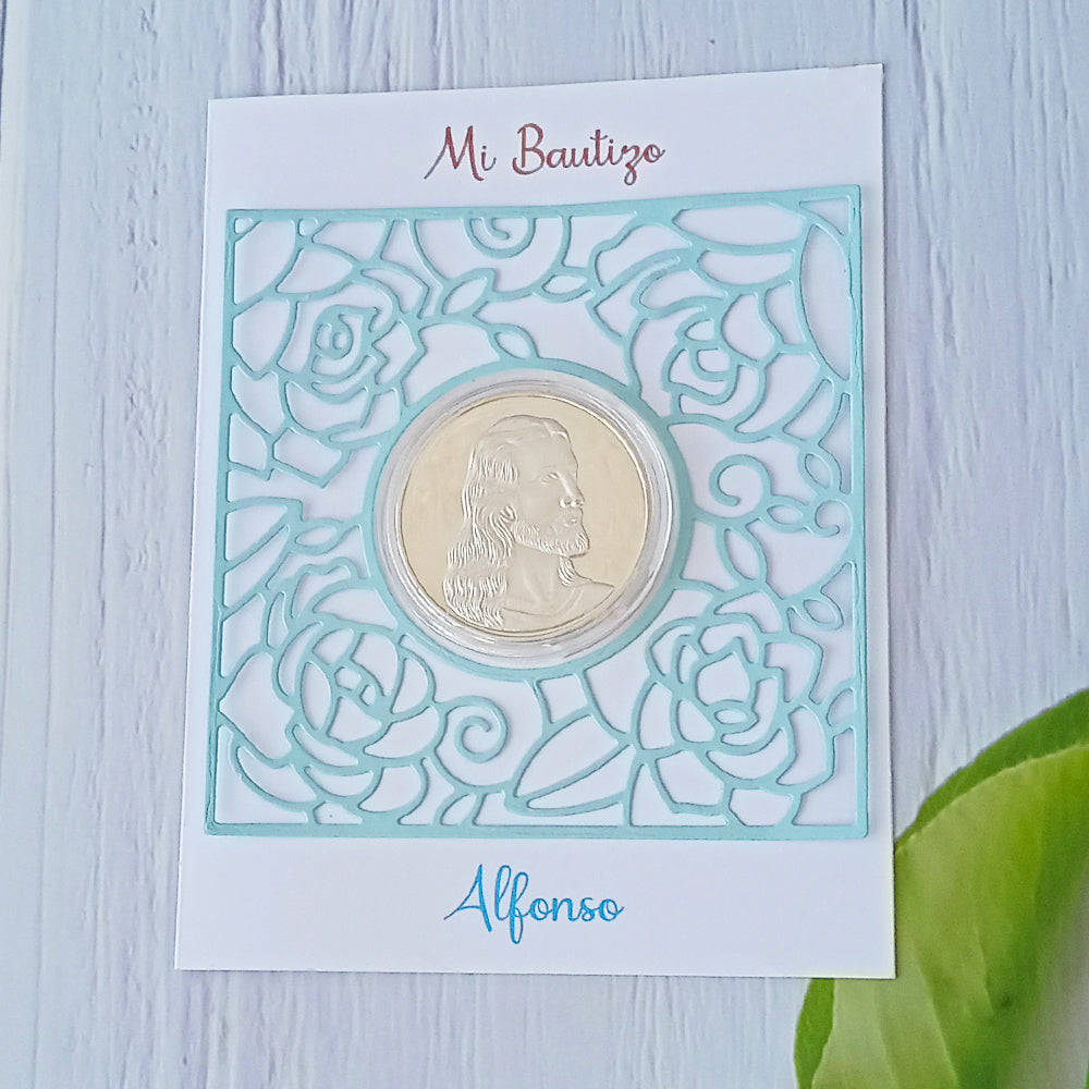 Bolo de Bautizo Moneda de la Última Cena Baño de Plata Niño