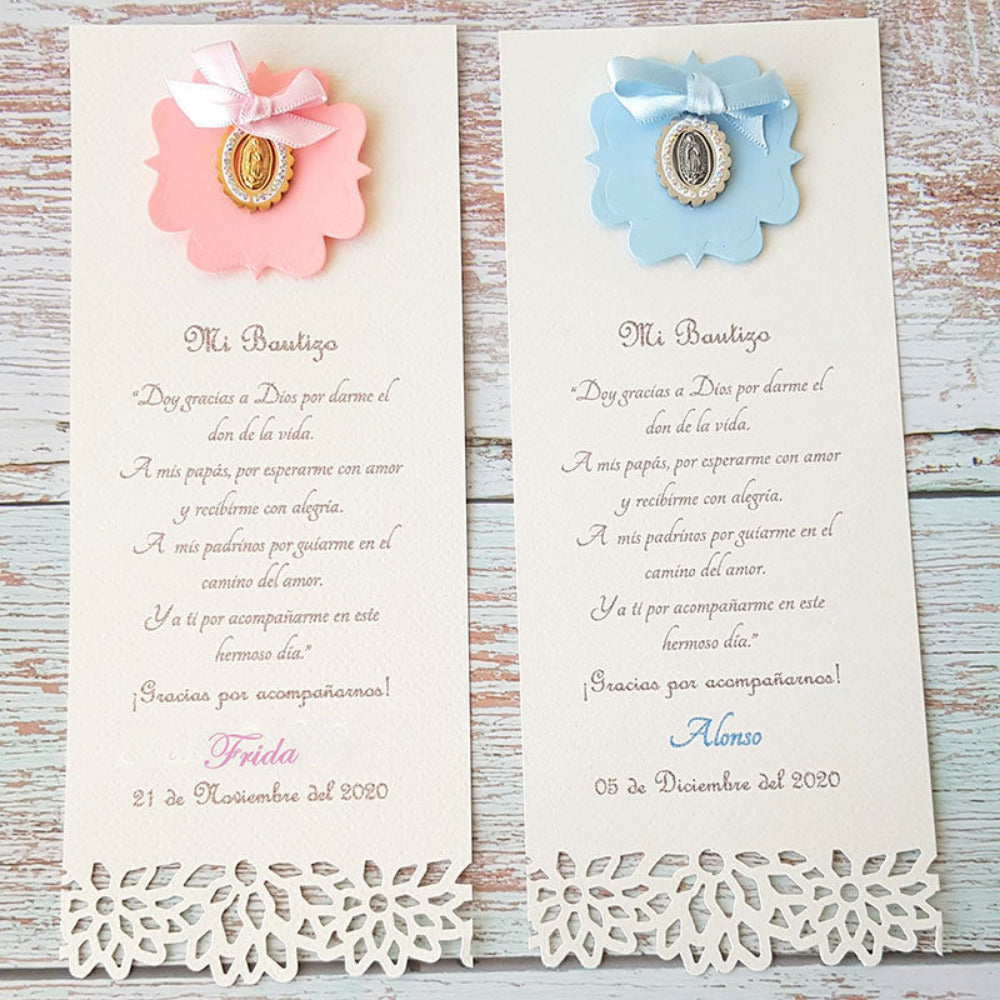 Bolo con medalla de la Virgen de Guadalupe