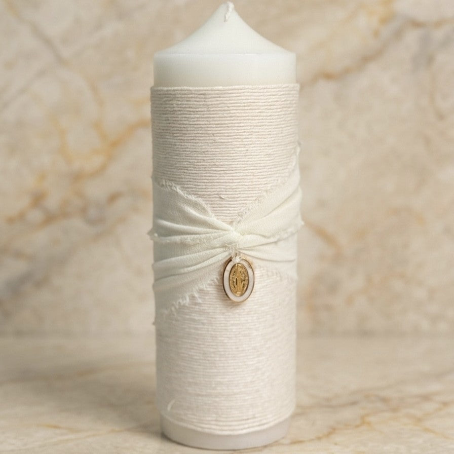 Kit de Bautizo Medalla Virgen Santa, Artesanal