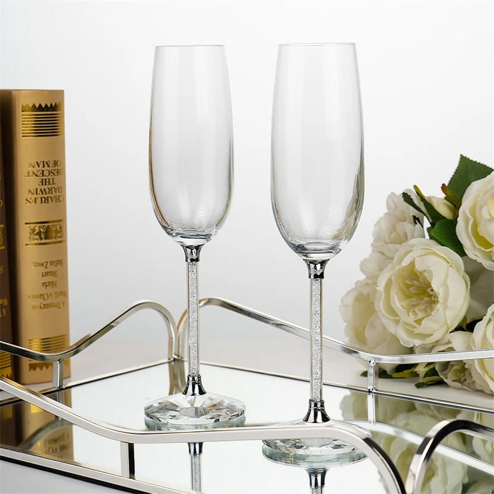 Copas de cristal con cristales tipo swarovski.