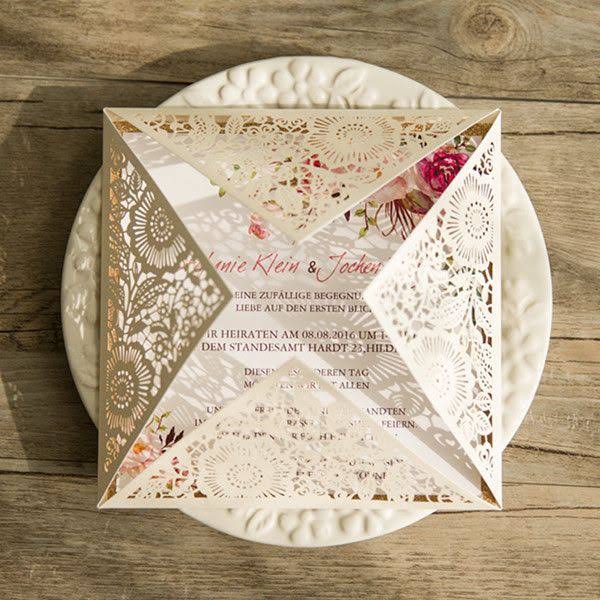 Invitación para boda Victorian beige