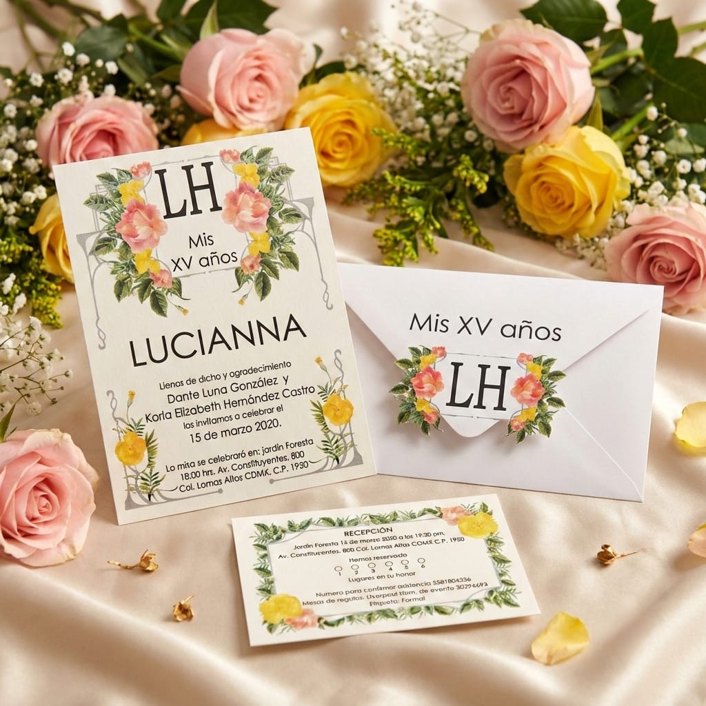 Invitación Floral Luciana