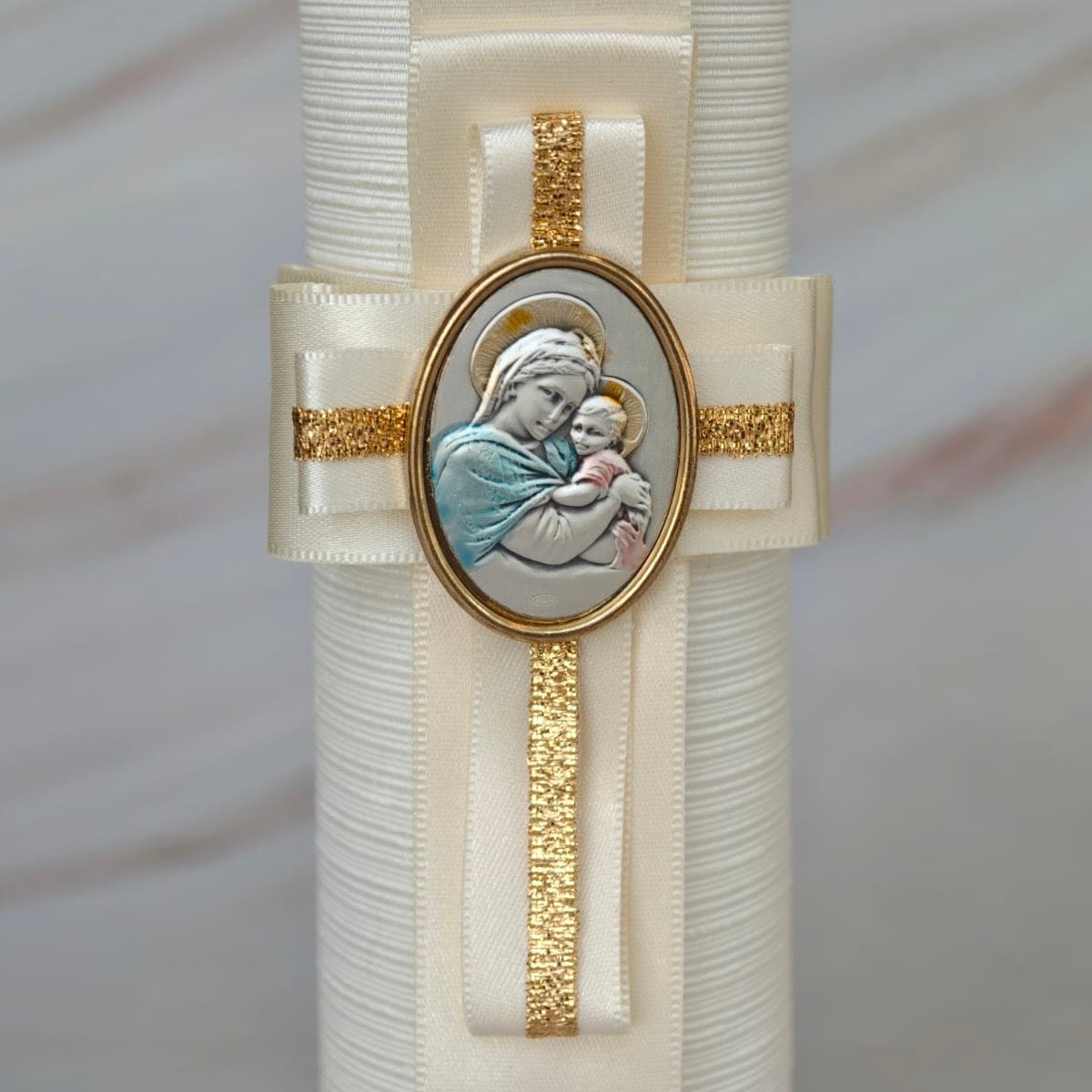 Kit de Bautizo Madonna y Niño, Plata