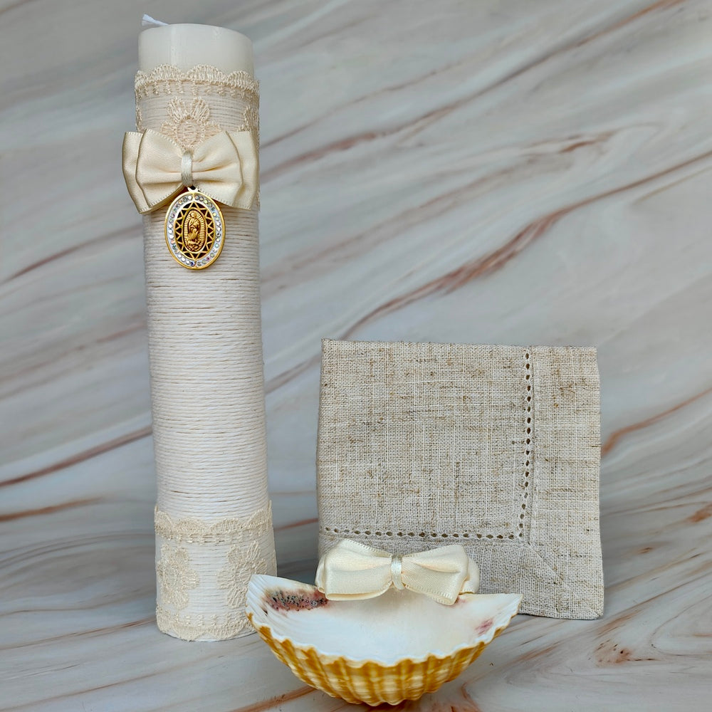 Kit de Bautizo Virgen de Guadalupe, Dorada