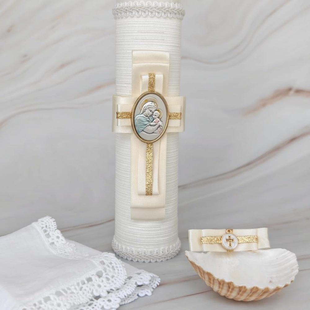 Kit de Bautizo Madonna y Niño, Plata