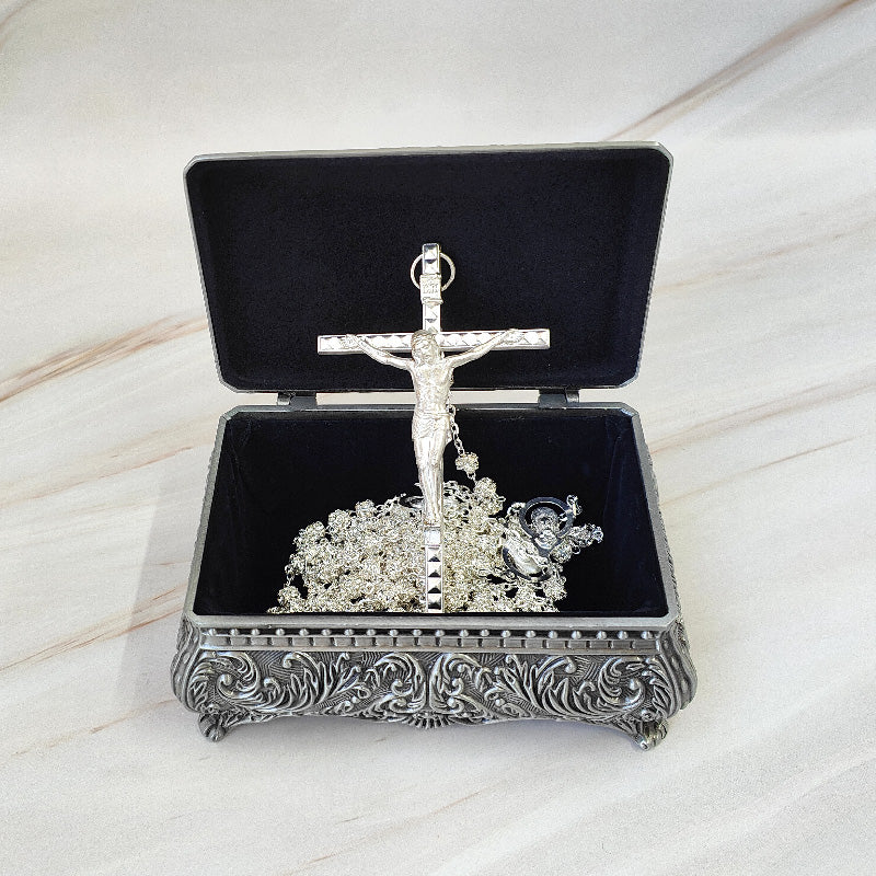 Lazo de Boda cristal; Bella Luz, Cruz Italiana, con Cofre Gaia