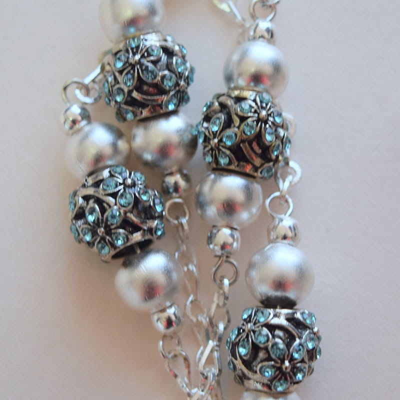 Elegante lazo de Boda Flower Blue, baño de plata, italiano, Certificado de Exclusividad