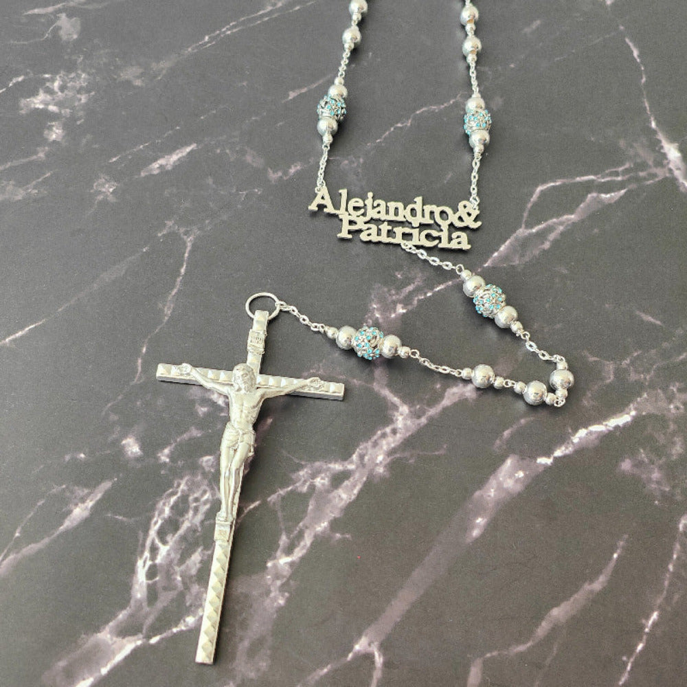 Lazo Flower Blue Personalizado, cruz Italiana, Certificado de exclusividad