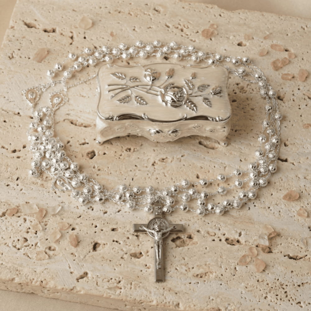 Lazo para boda Rose Silver con cofre Iris