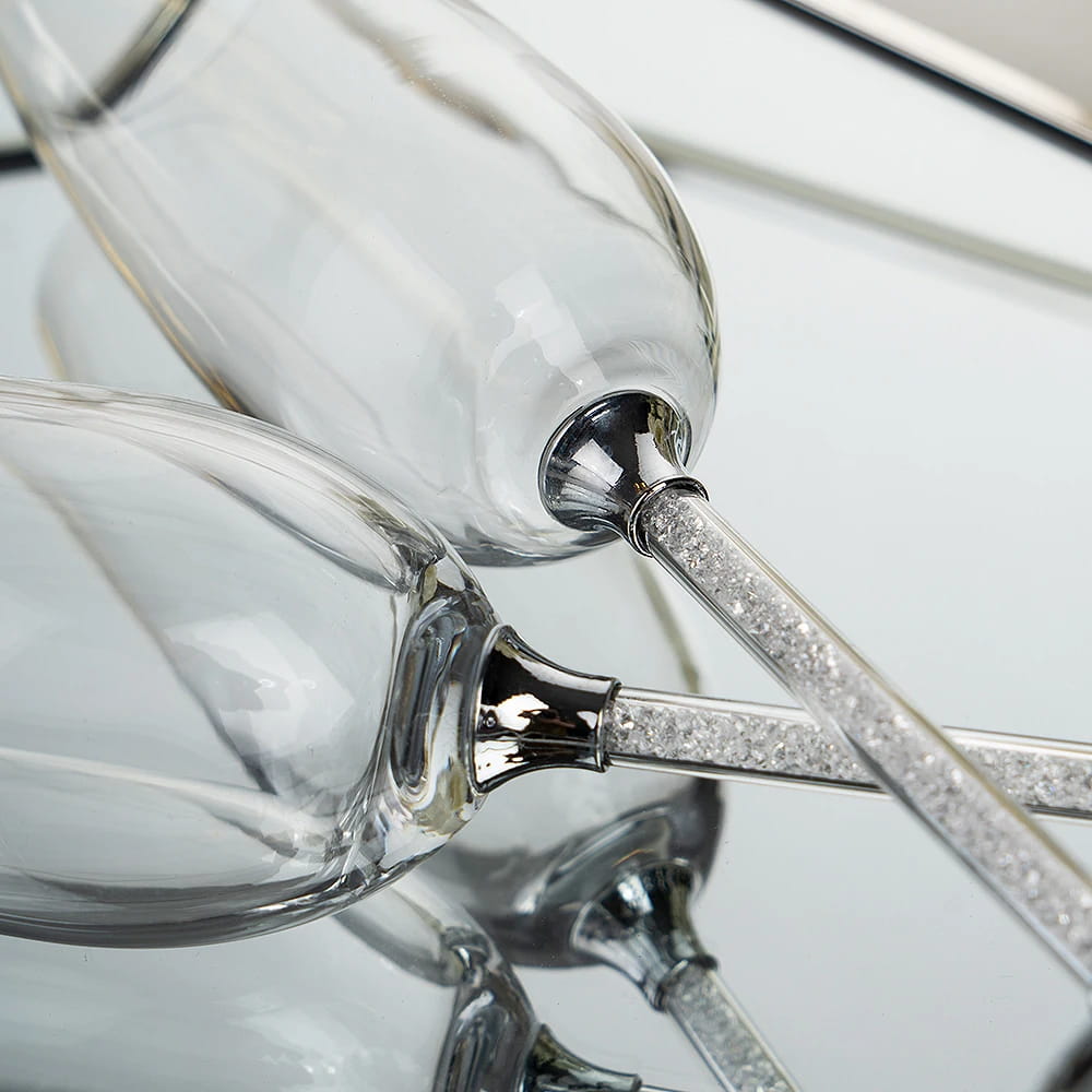 Copas de cristal con cristales tipo swarovski.