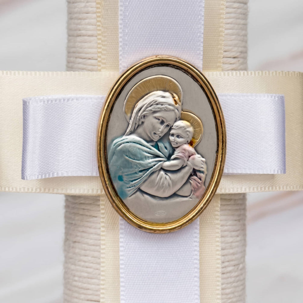 Kit de Bautizo, Placa Italiana Sagrada Virgen y Niño