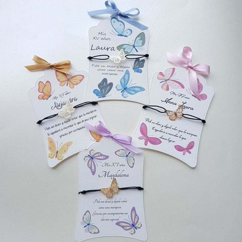 Pulsera mariposa mágica pide un deseo