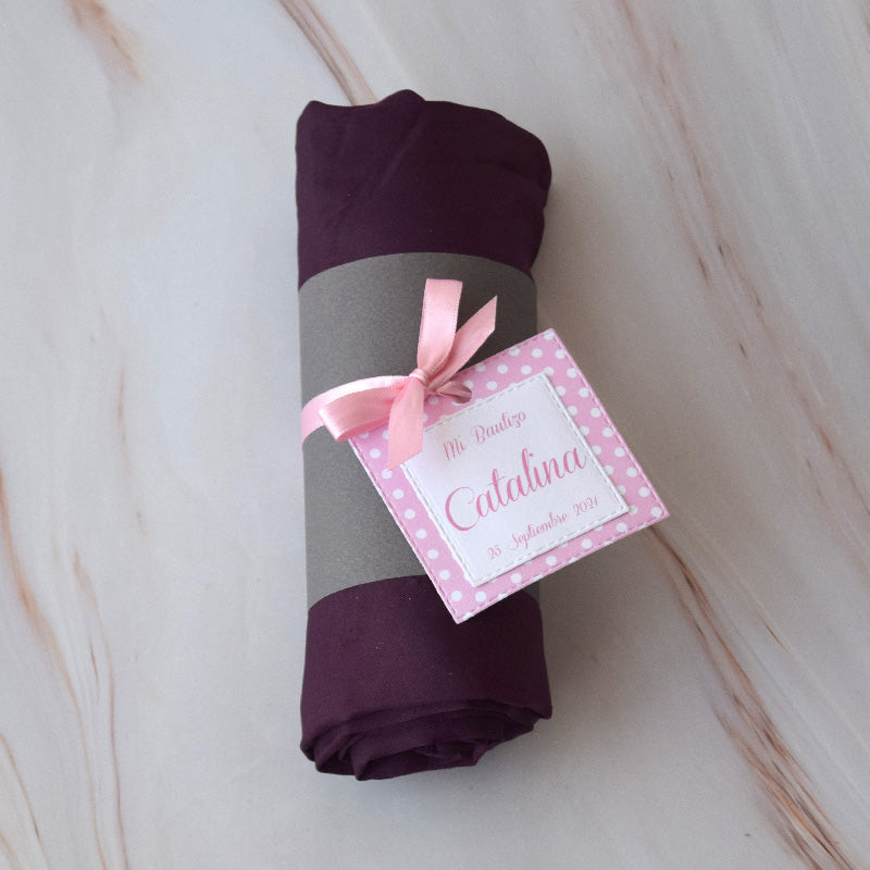 Pashmina personalizada para recuerdo de Bautizo.
