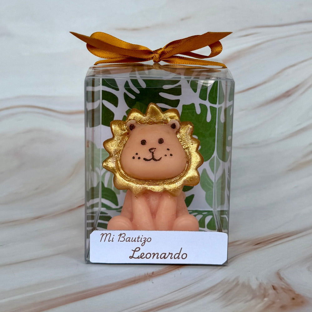 Vela de Leoncito para Bautizo o Baby shower Personalizado