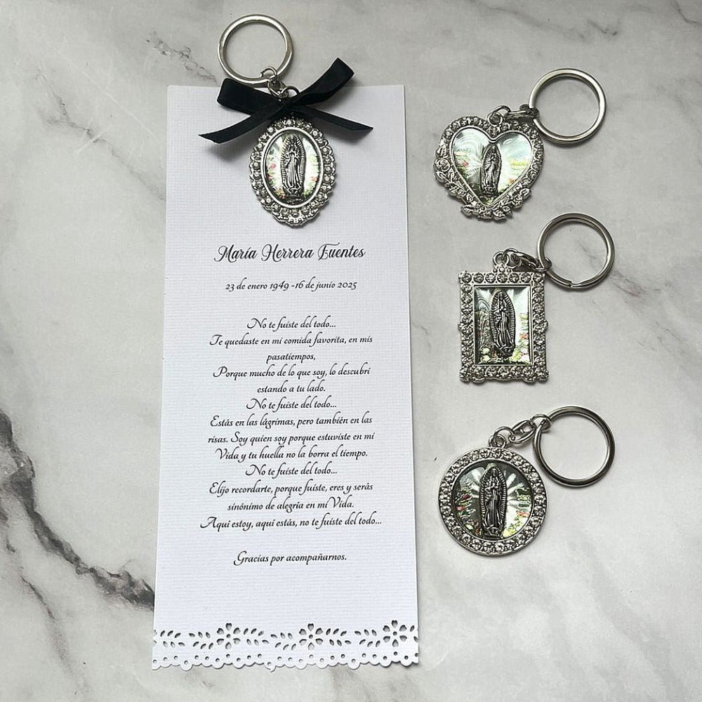 Llavero para novenario Virgen de Guadalupe, con cristales