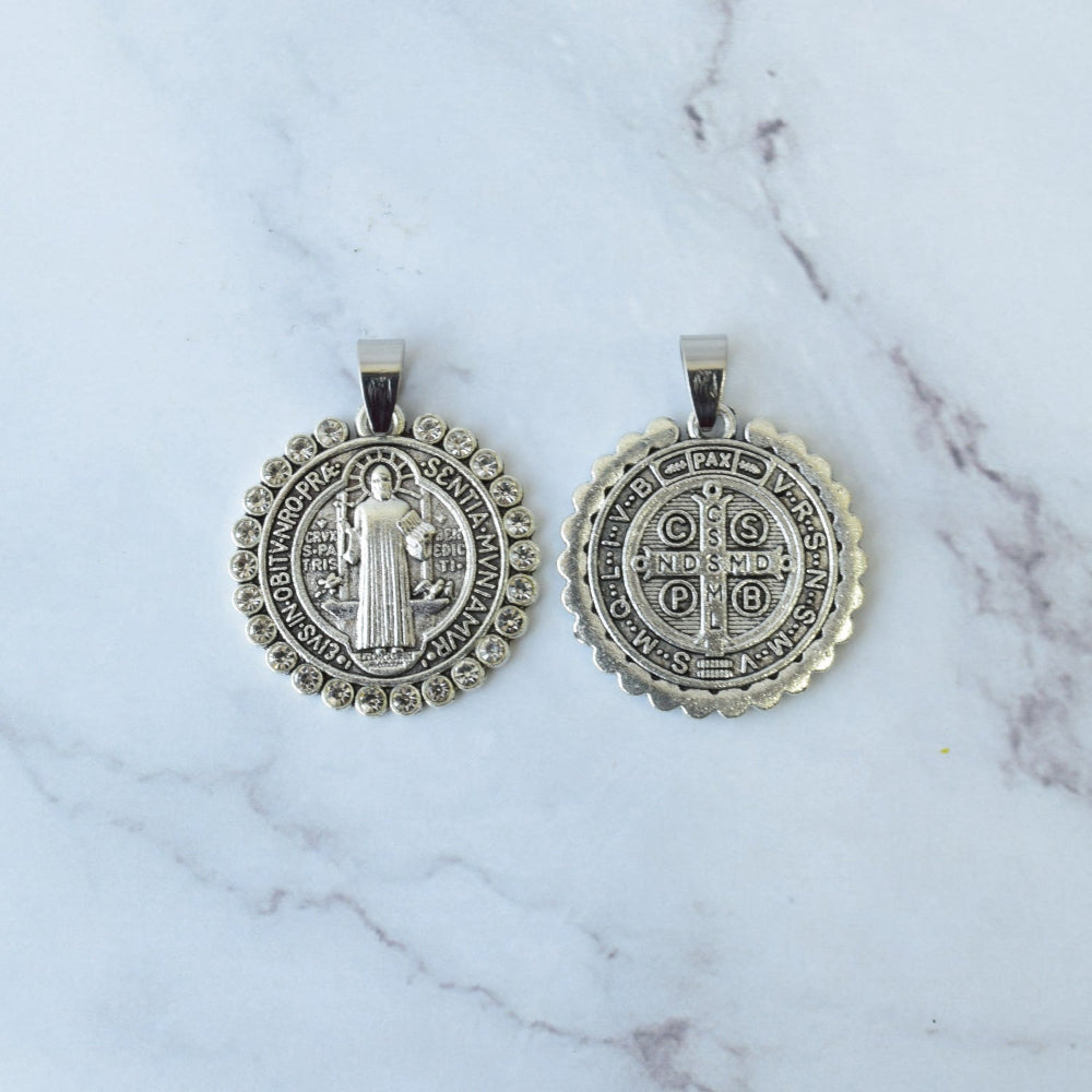 Recuerdo Luctuoso Medalla de San Benito cristales