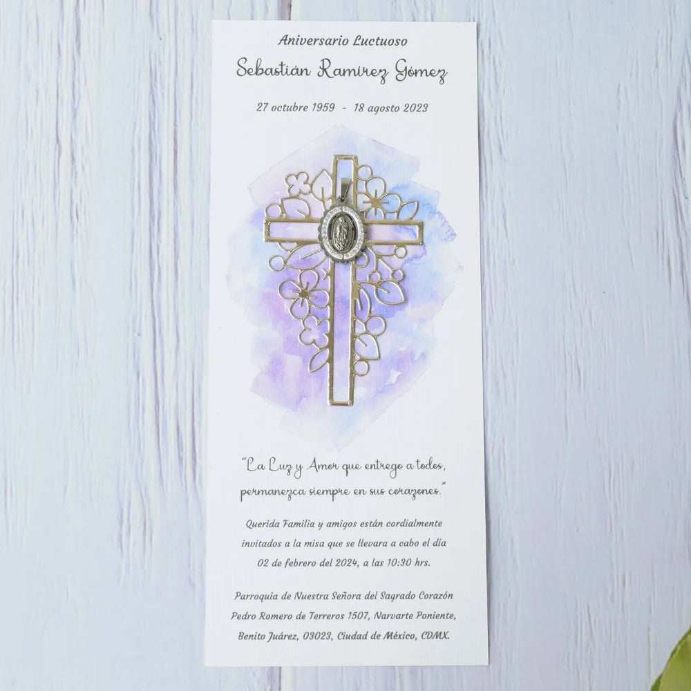 Recuerdo para difunto Medalla de la Virgen