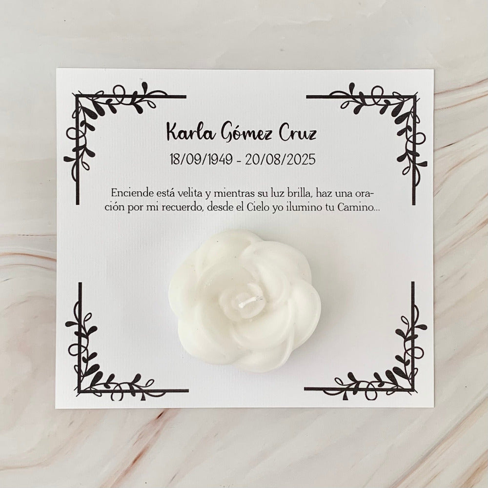 Recuerdo de Aniversario Luctuoso, vela Una luz eterna