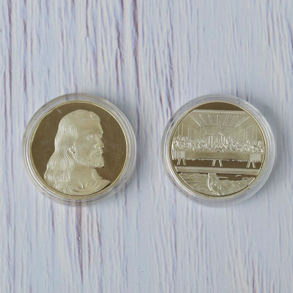 Bolo de Bautizo Moneda de la Última Cena Baño de Plata Niño