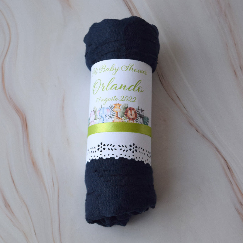 Pashminas personalizadas para recuerdos de Baby shower.