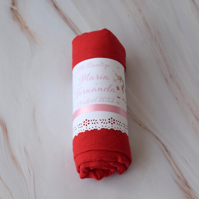 Pashminas personalizadas para recuerdos de Bautizo.