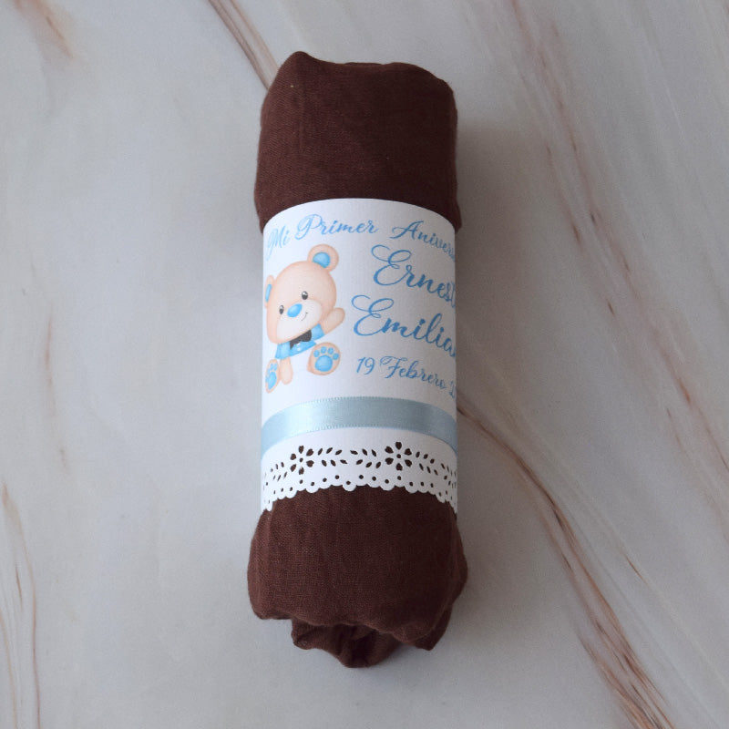 Pashminas personalizadas para recuerdos de Bautizo.