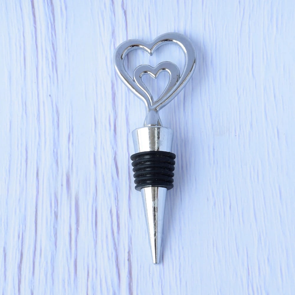 Tapón de dos corazones para botellas de vino.