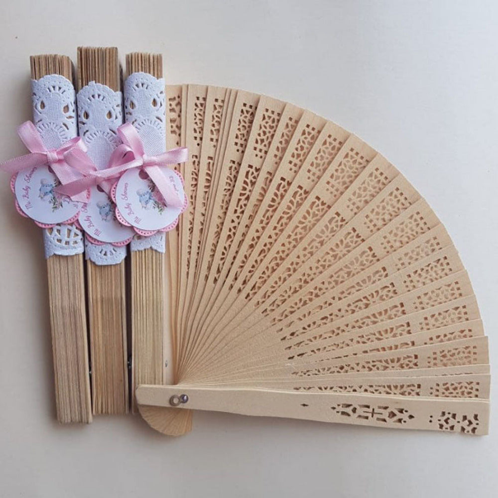Recuerdos personalizados utiles abanico de sandalo para niña Ondine Collection