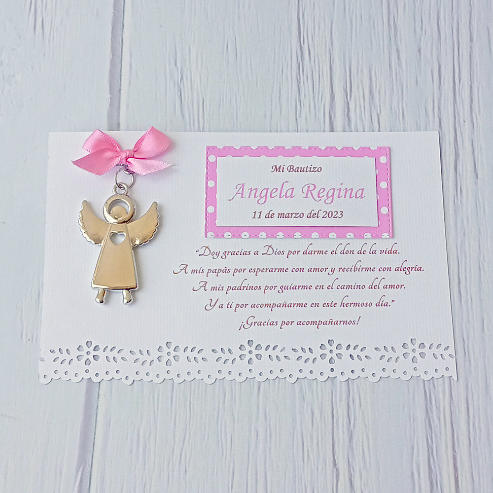 Llavero de Angelita recuerdo para Bautizo Niña