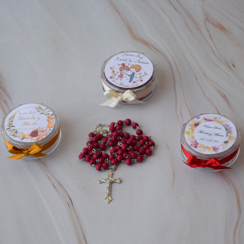 Rosario aromático de palo de rosa para boda