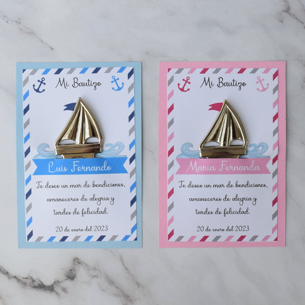 Bolo de Bautizo Destapador de Velero