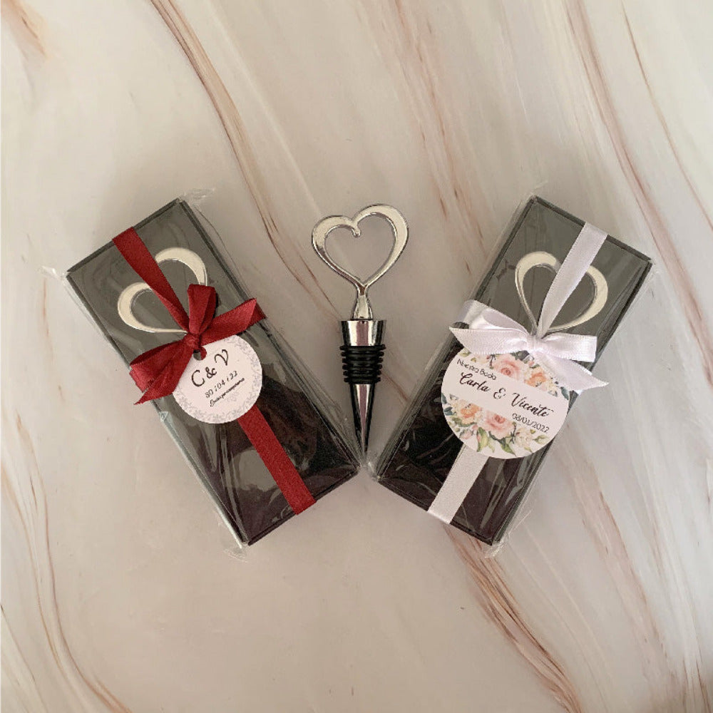 Recuerdo tapón de vino para boda, personalizado