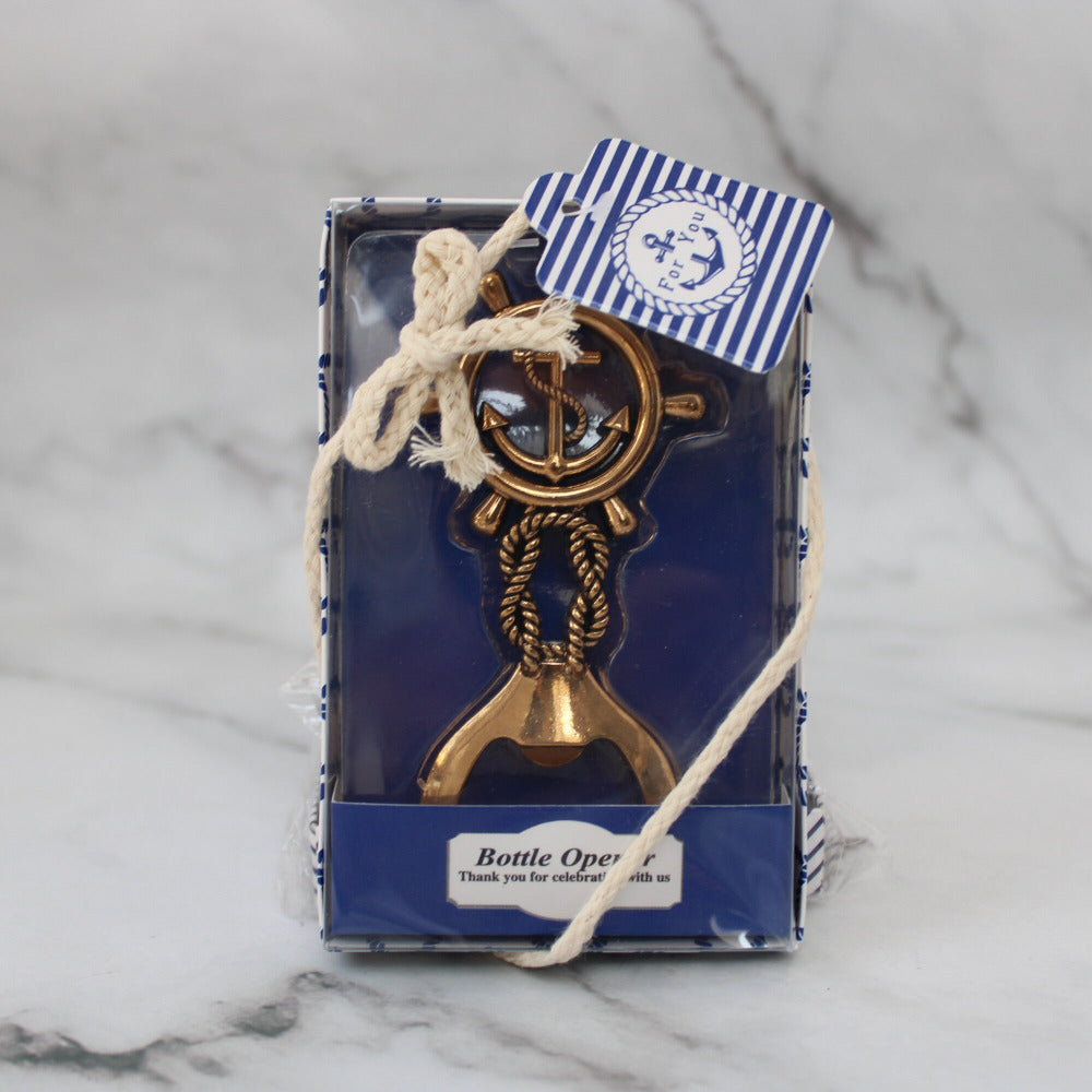 Recuerdo Destapador Timón Dorado