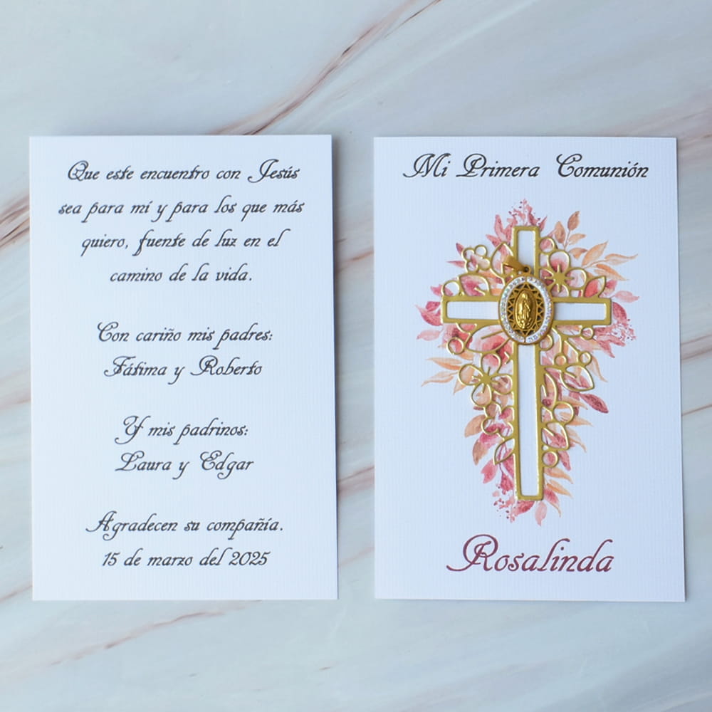 Cruz con Medalla de la Virgen de Guadalupe, Primera Comunión